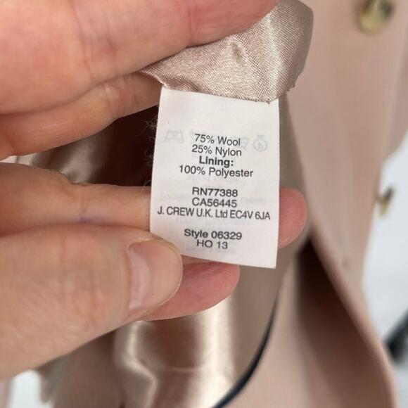 J. Crew Dusty Pink Navy Blue Arianna Double Cloth Italian Wool Peacoat size 2 - Picture 9 of 10